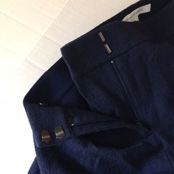 Diane Von Furstenberg Pencil Cigarette Style Navy Pants Sz 8 - Picture 14 of 16